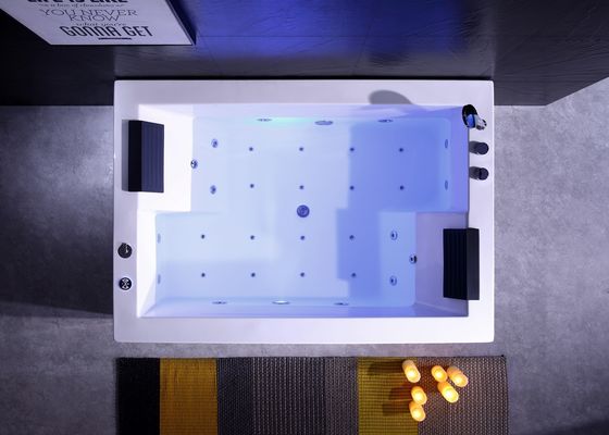 ラドド E-8007 2人用 アクリル式 フリースタンド立長方形 バスタブ 双面滝