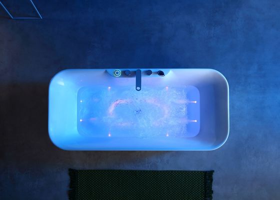 深い浸水 エルゴノミック 1 LED バスタブ 枕内蔵