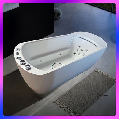 シングル 1700mm ソロ バスタブ L-8401 LED ワイド ネック ウォーターフォール